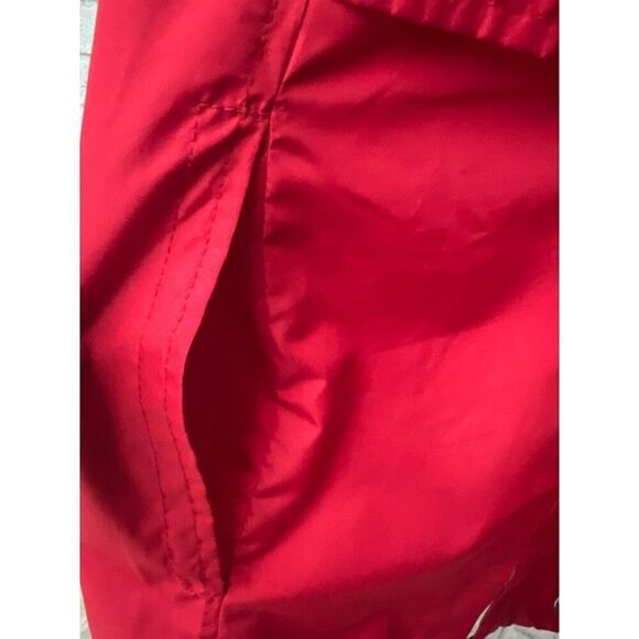 Jones New York Women Red Hooded Raincoat Parka / Windbreaker Size L - Picture 5 of 13